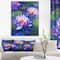 Designart - Blue Lotus Oil Painting - Floral Art Canvas Print